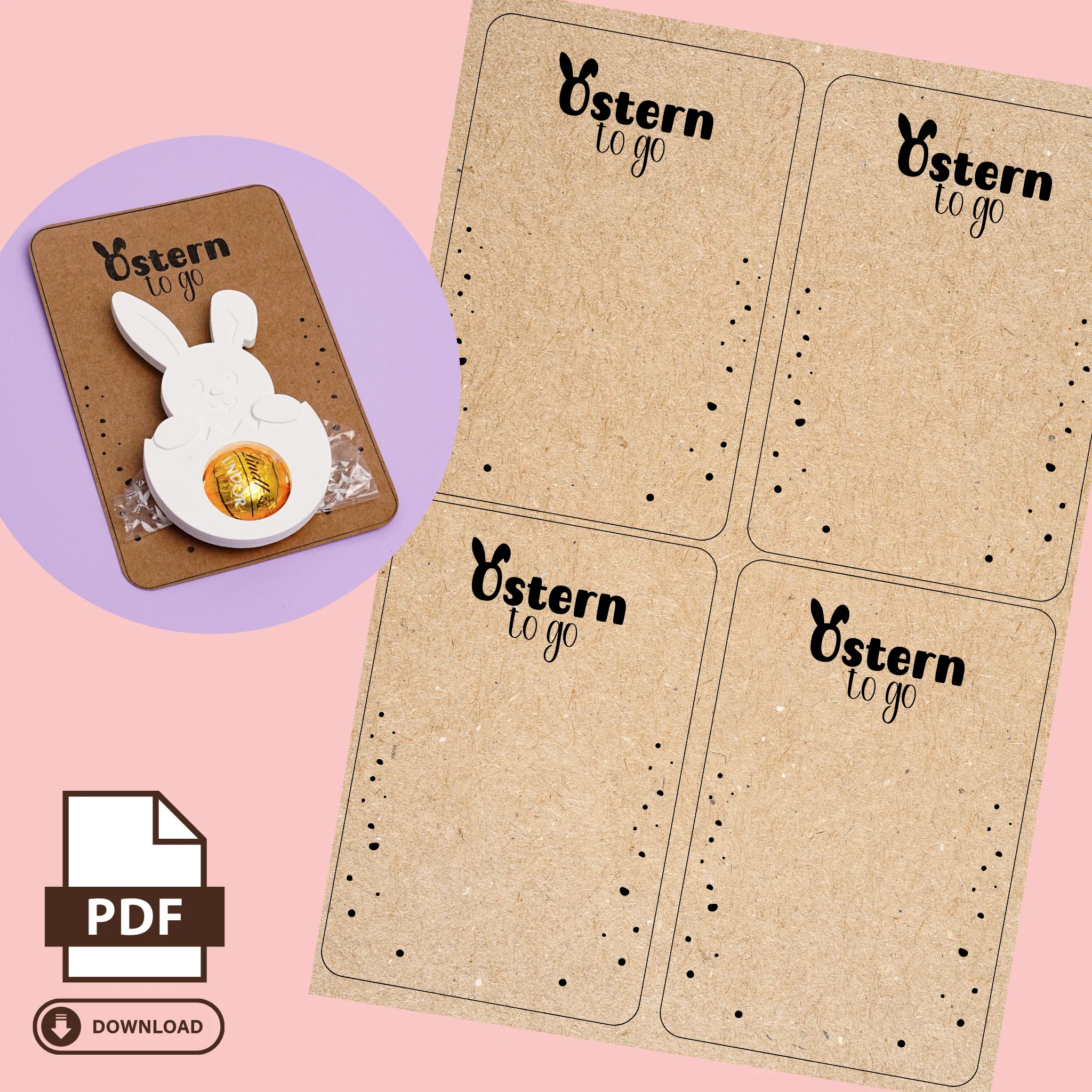 Druckvorlage "Ostern to go" PDF Vorlage zum Download und Ausdrucken + inkl. Gewerbelizens