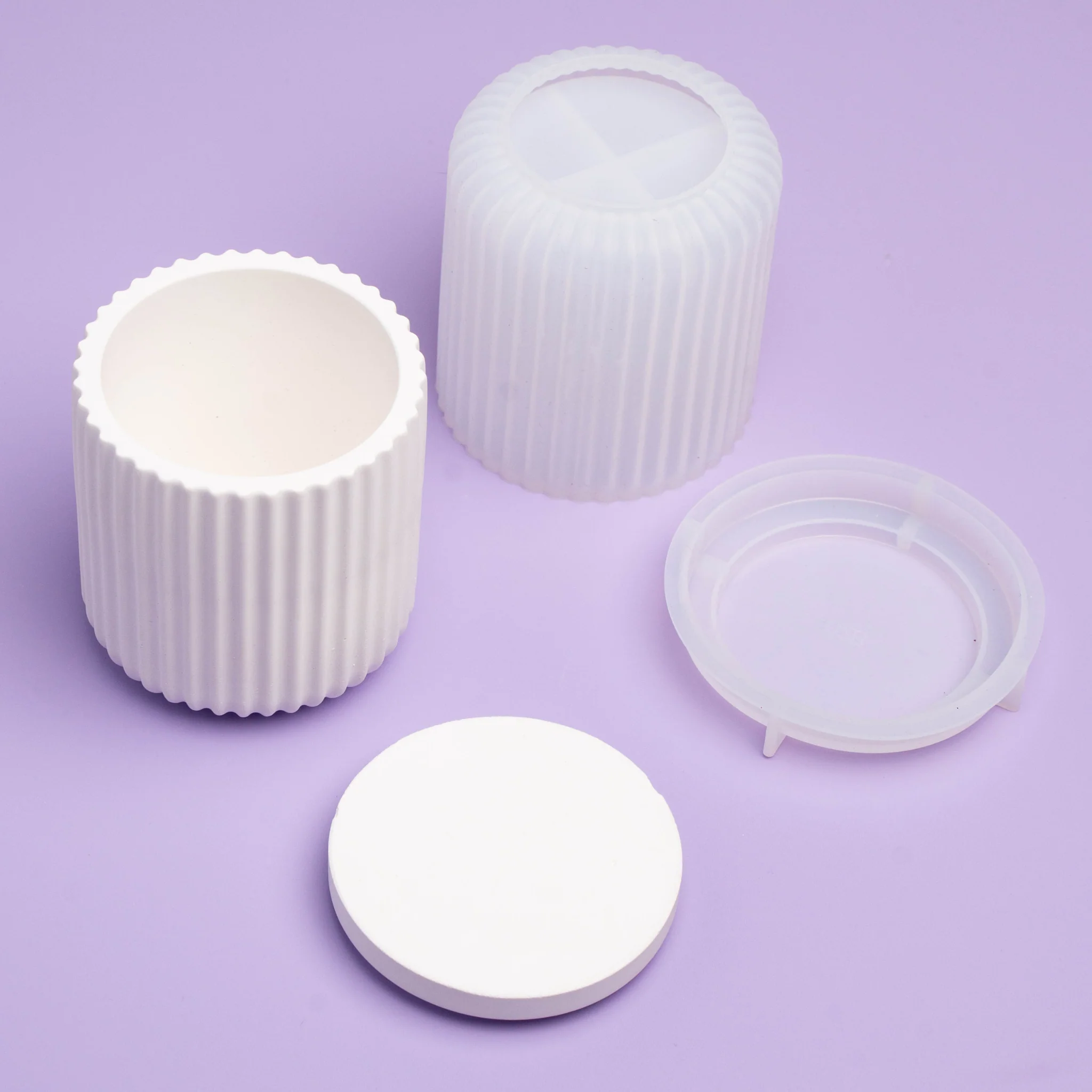 Silikonform geriffelte Schale mit Deckel