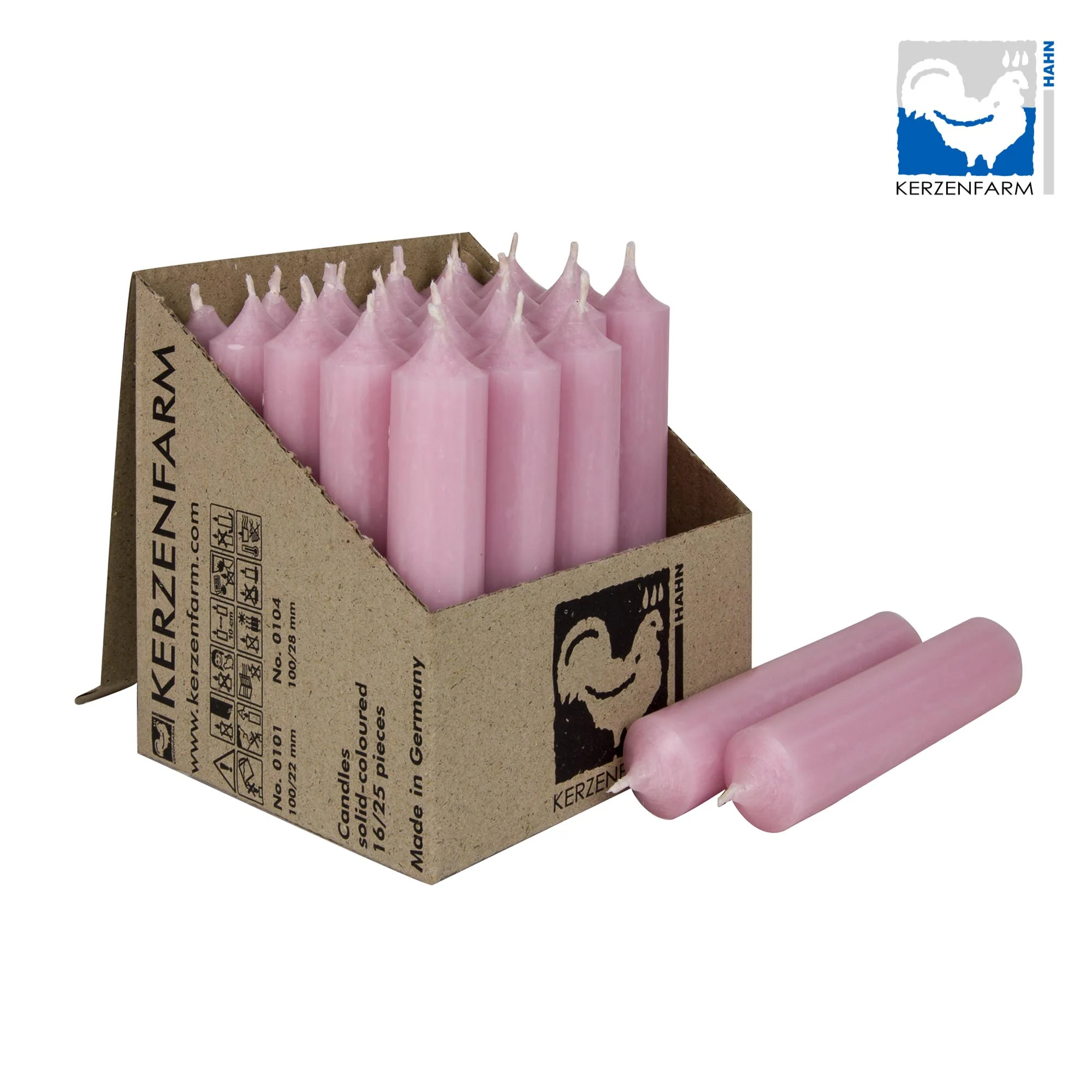 Stabkerzen 100 x 22 mm Pastelrosa