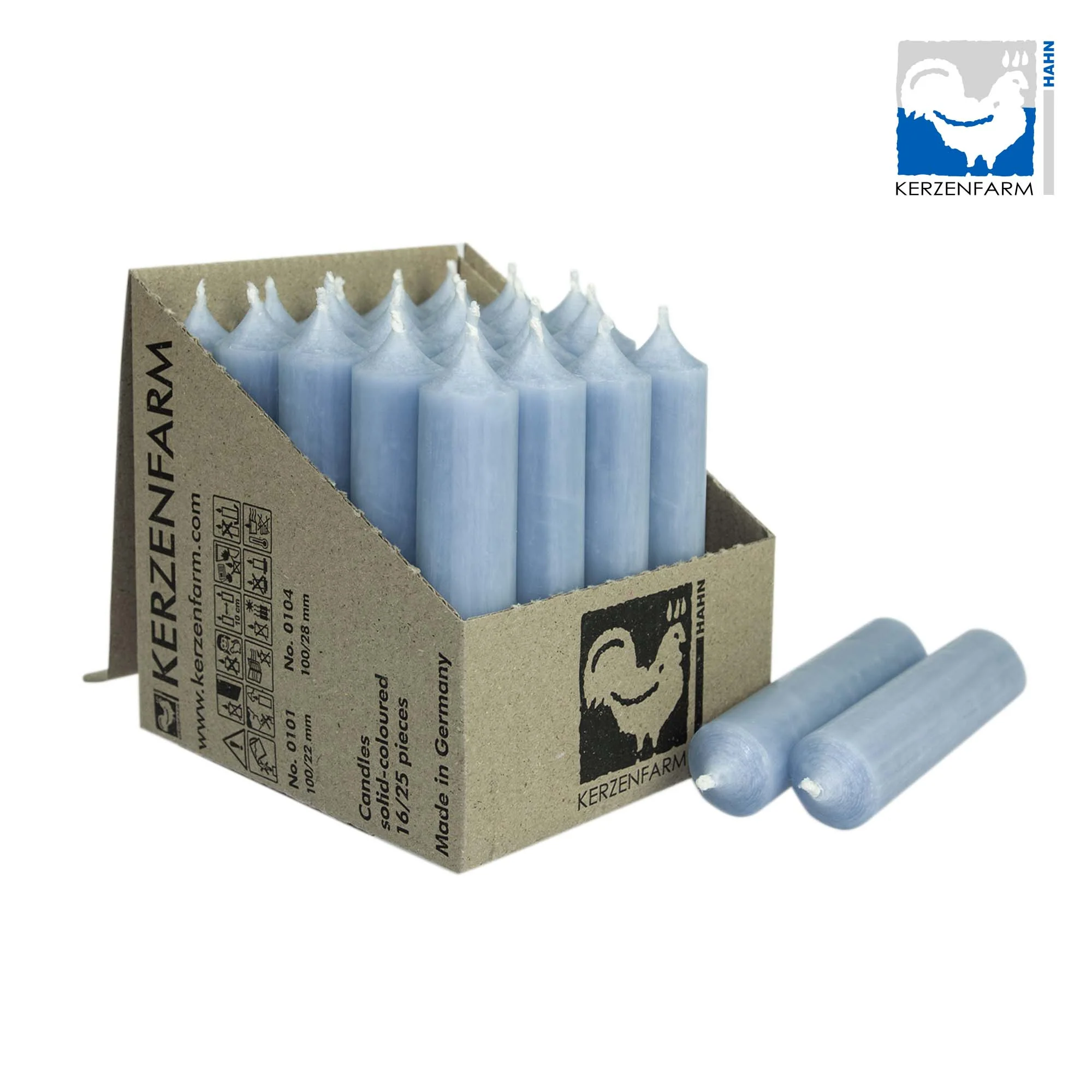 Stabkerzen 100 x 22 mm Pastelblau