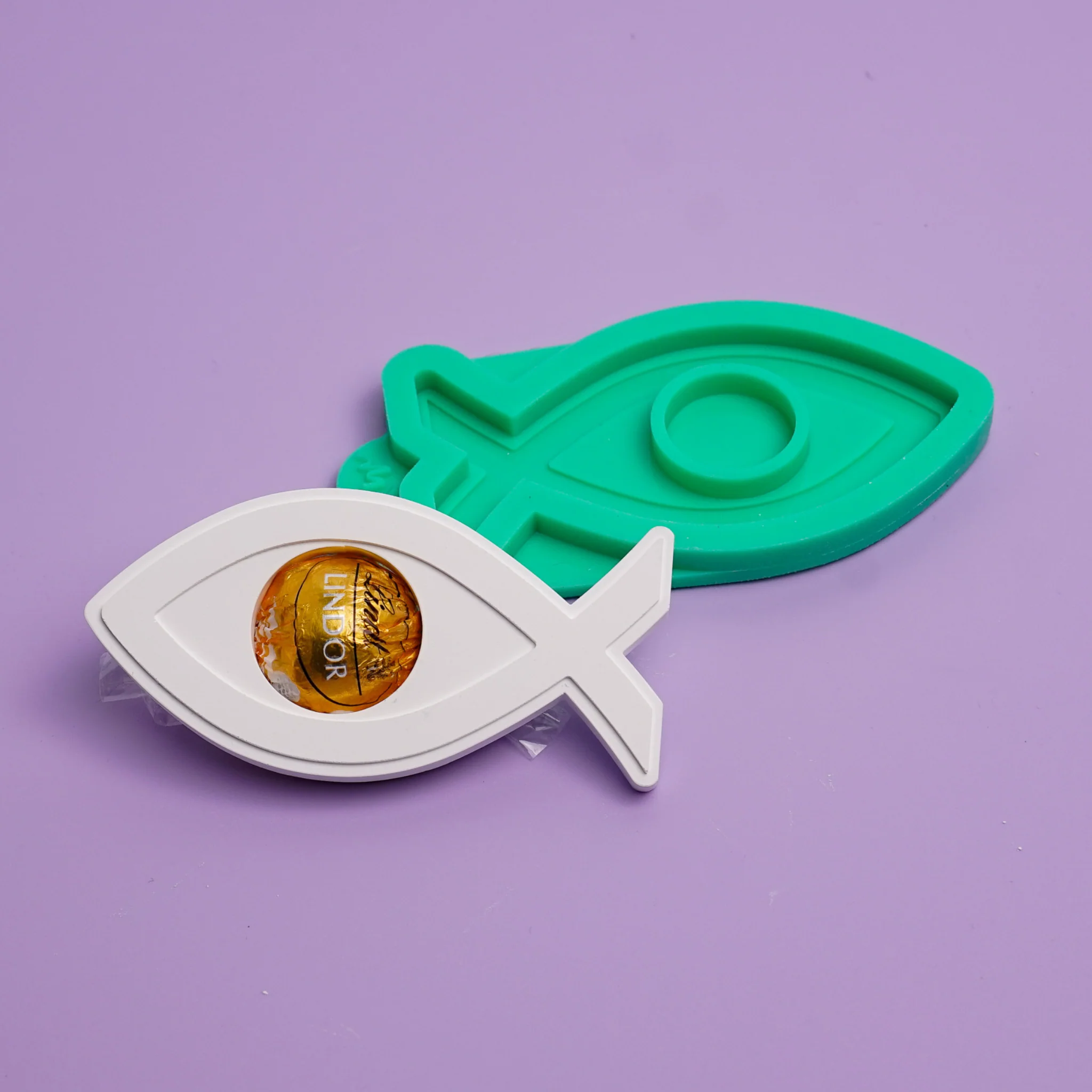 Silikonform Fisch mit Schokoloch - Gastgeschenk