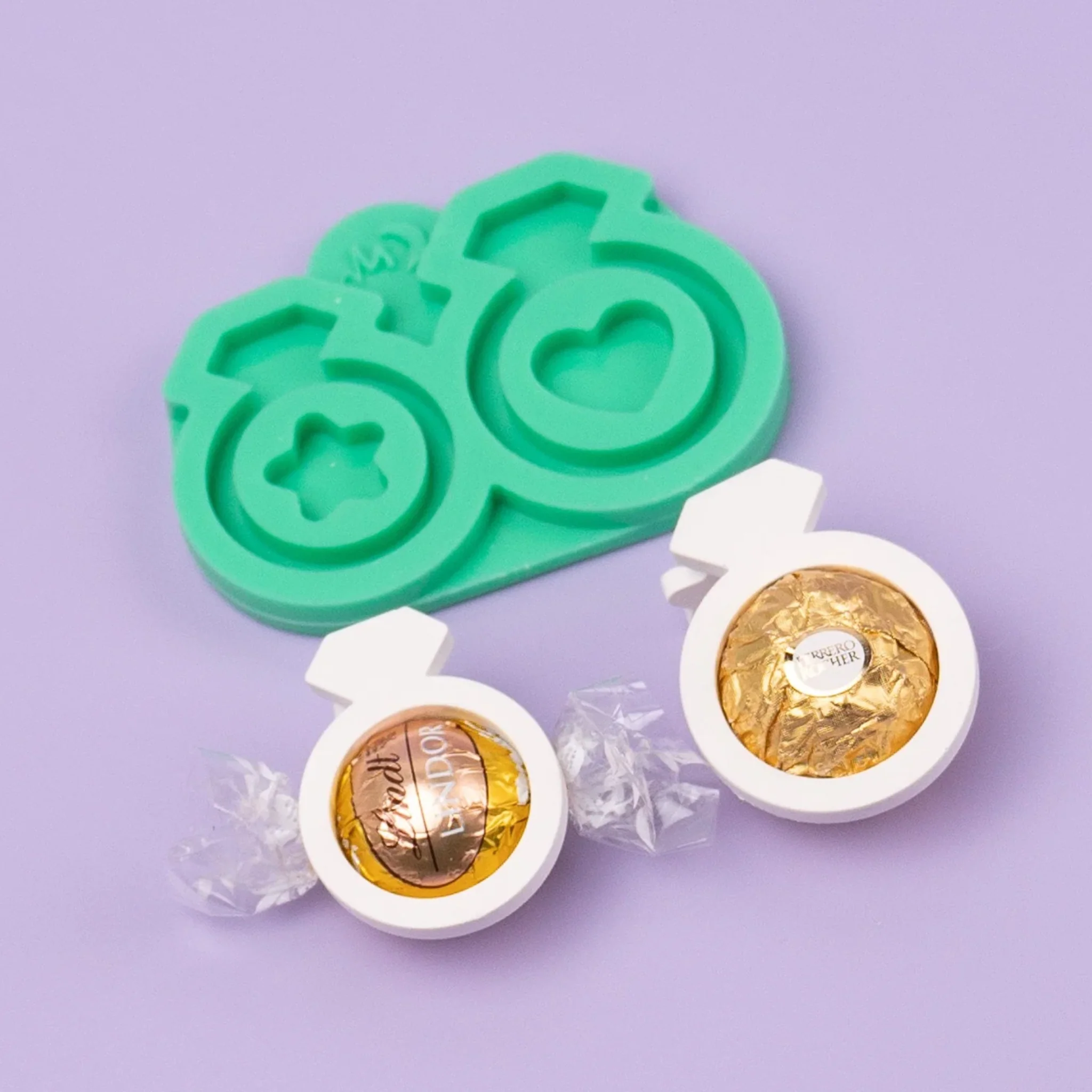 Silikonform Gastgeschenk Hochzeit - Schoko Ringe - Image 3