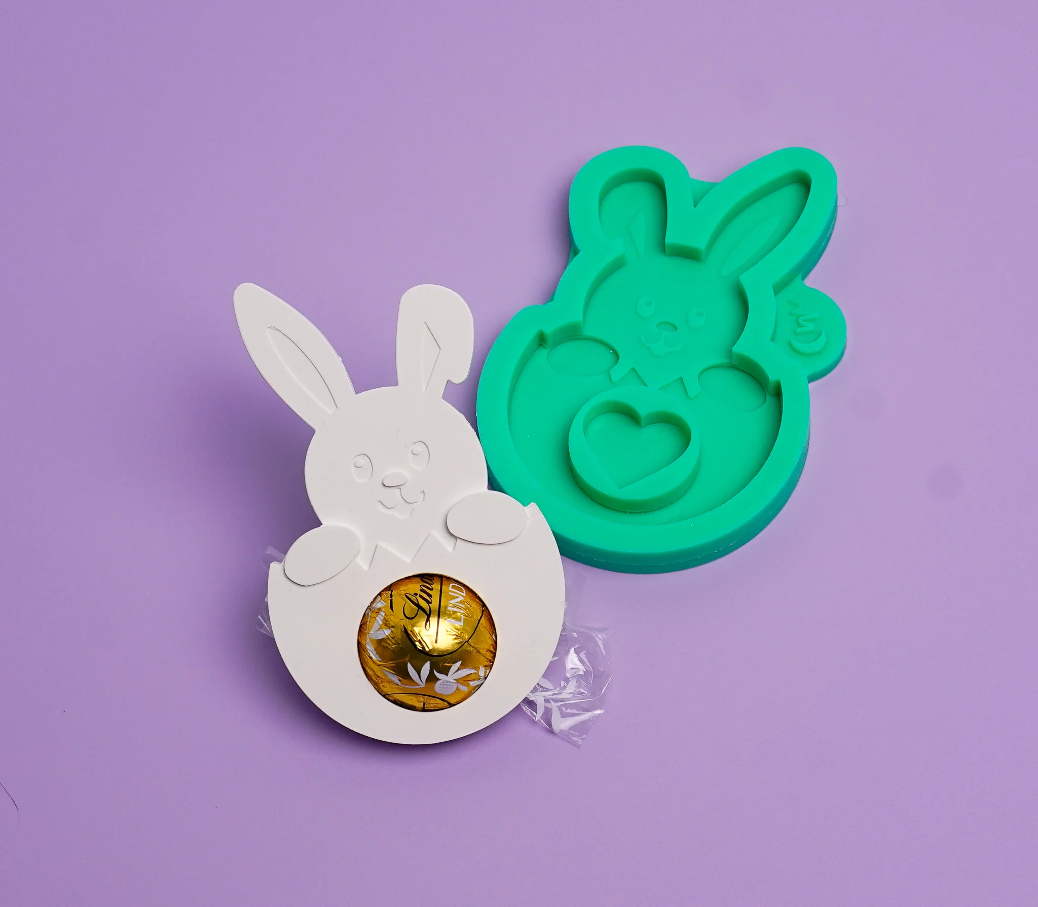 Silikonform Hase in Ei für Schokokugel