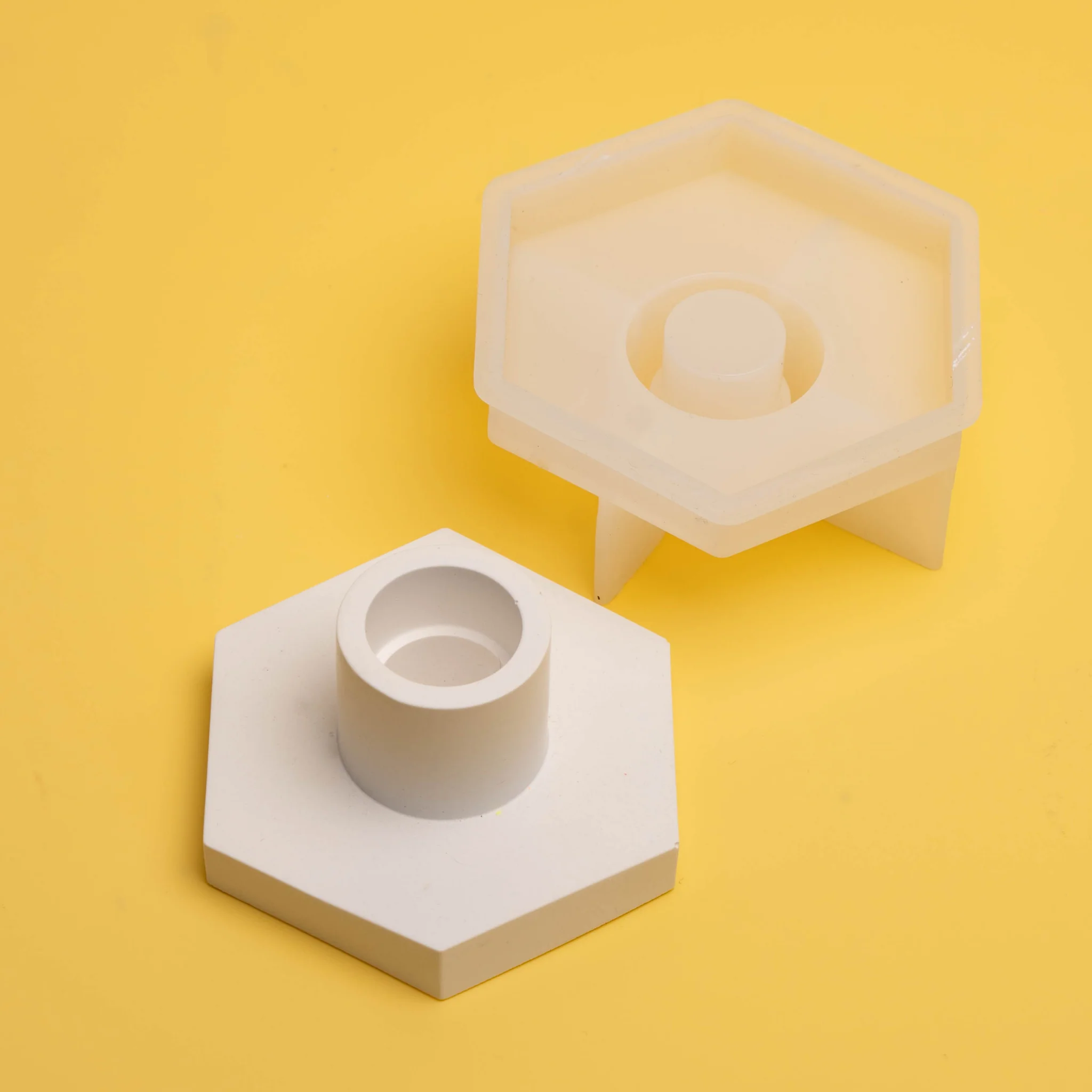 Silikonform Hexagon Kerzenhalter / Stabkerzenhalter - Image 2