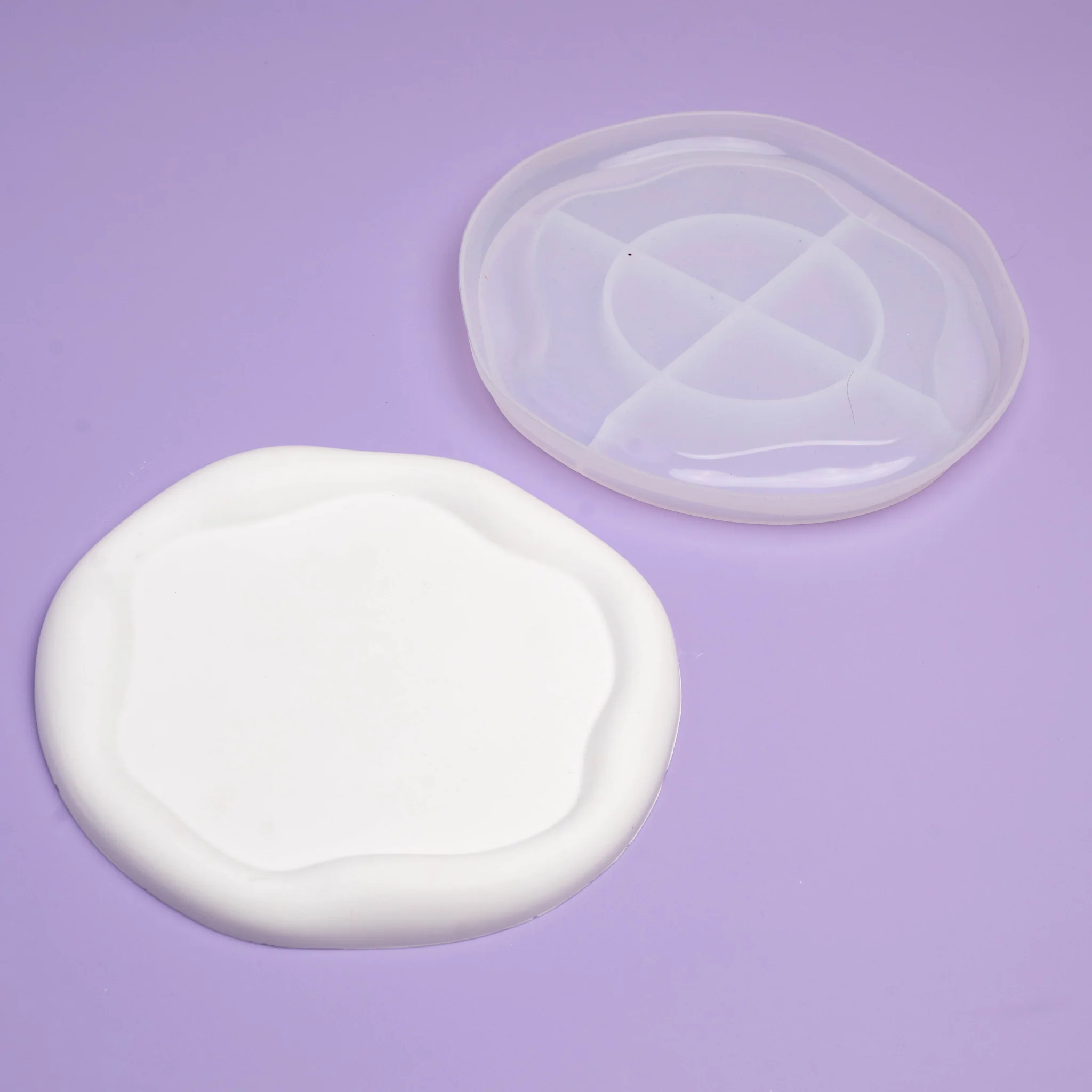 Silikonform unregelmäßiges Tablett rund