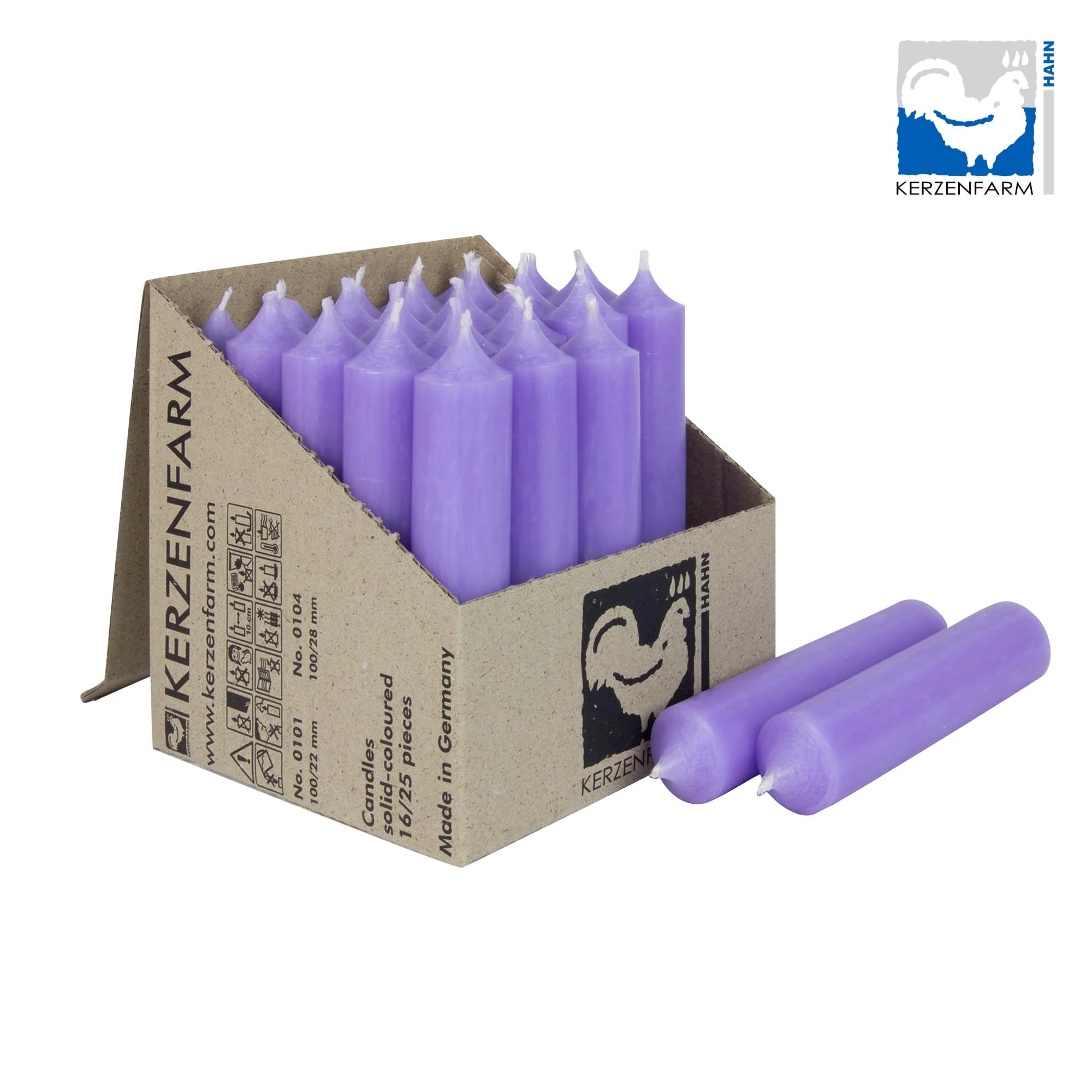 Stabkerzen 100 x 22 mm Lavendel