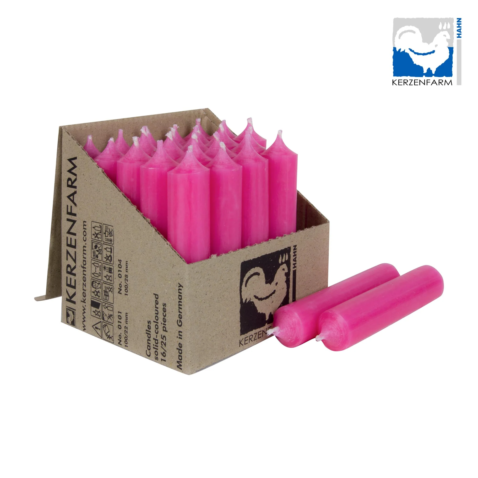 Stabkerzen 100 x 22 mm Pink