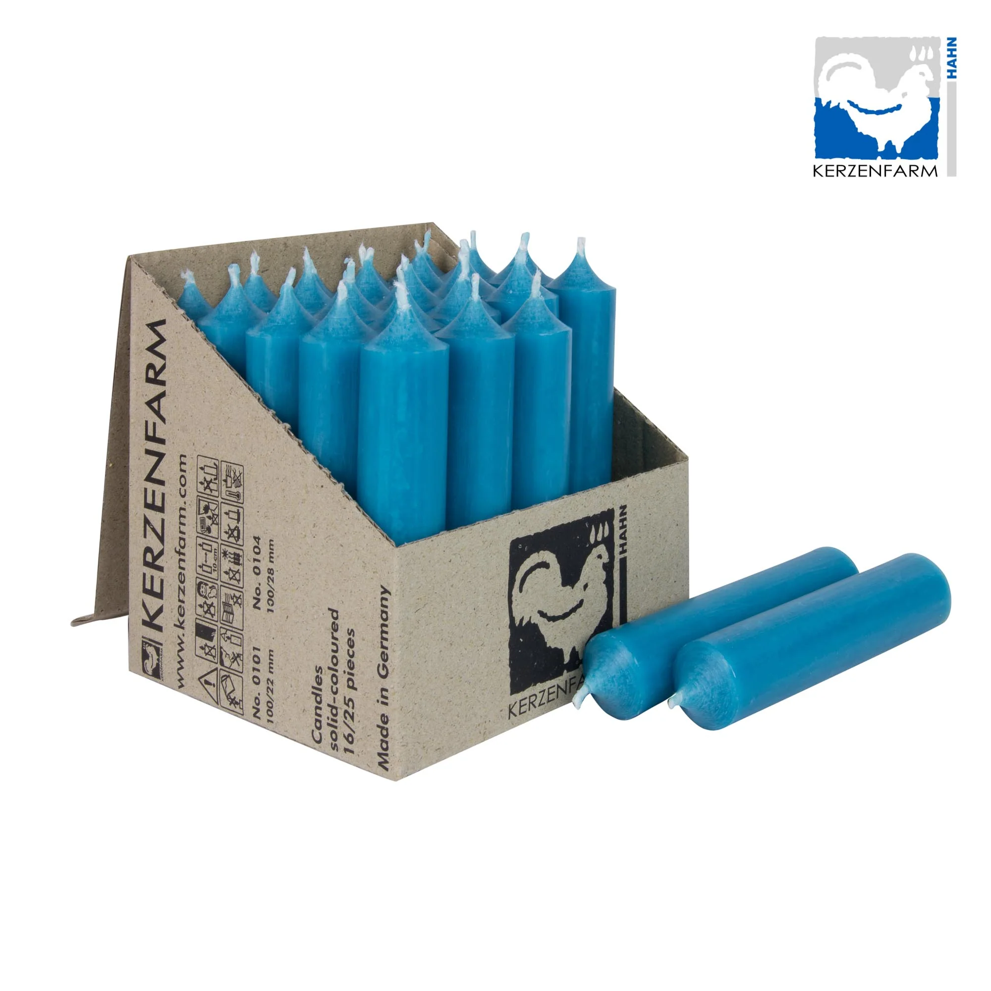 Stabkerzen 100 x 22 mm Türkis