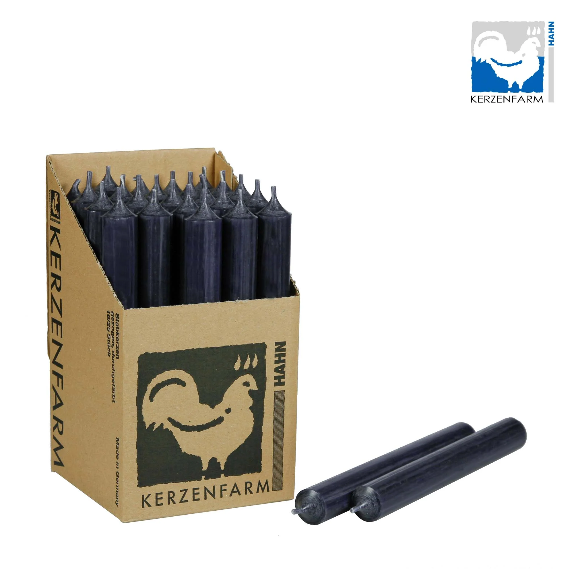 Stabkerzen 180 x 22 mm Anthrazit