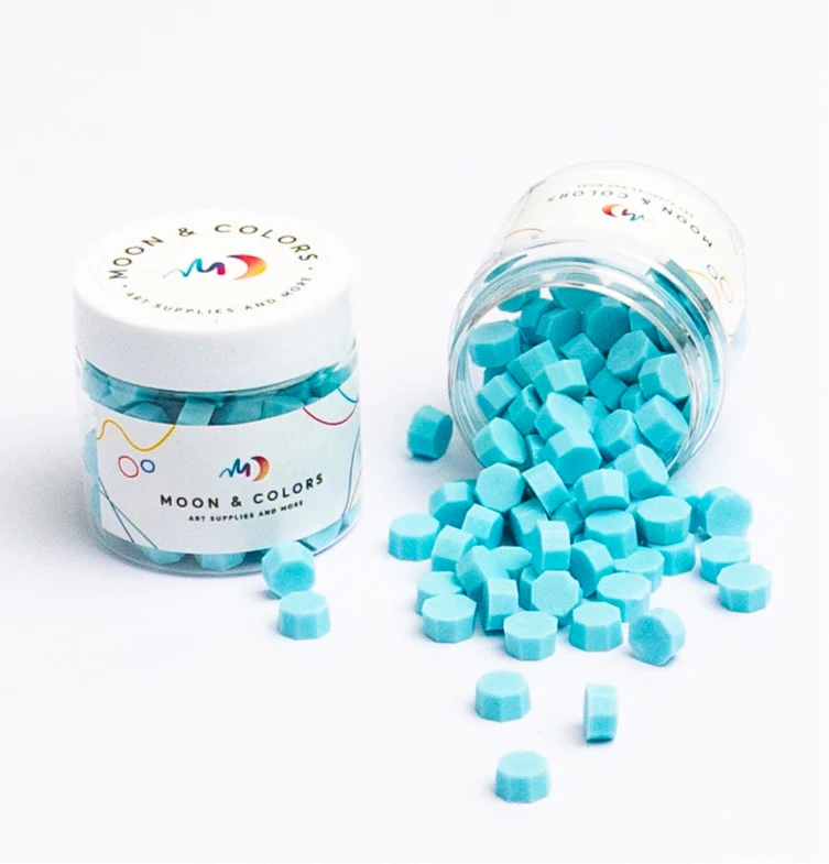 Wachsperlen Hexagon - türkisblau